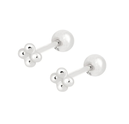 6mm Prateado Miniate Ball Barbell Stud brincos com parafusos de volta jóias