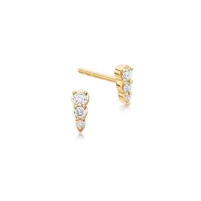 Trendy Mini Three Stone CZ Stud 925 brincos de prata esterlina