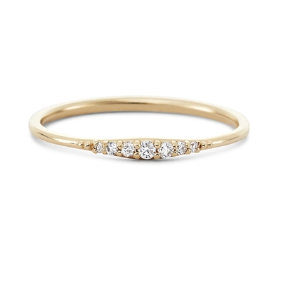 Simplesmente 14K de ouro Revestido de mão Empilhados Anéis de prata fina 925 Sterling