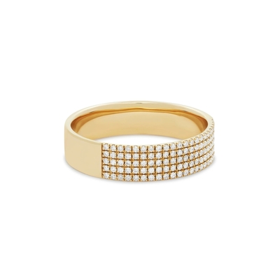 Micron Pave CZ 18K Anéis de pedra preciosa dourada Cigarro 925 Sterling Silver