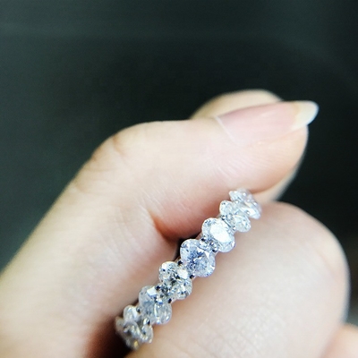 Anel CZ Oval da Eternidade Anel de jóias Tipo de Anel da Eternidade de Prata Feminino