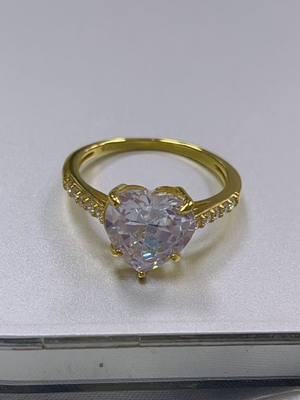 Micro Insert Inlay Tecnologia Corte de Coração CZ Pedra 925 Sterling Prata Anéis de Noivado
