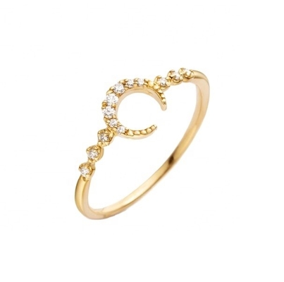 Anel de lua de prata fina 925 personalizado para homens com ouro de 14k 18k 24k do Brasil 2022