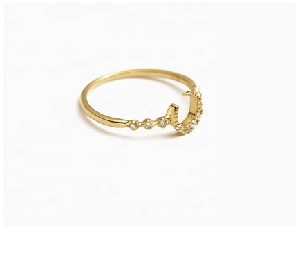 Anel de lua de prata fina 925 personalizado para homens com ouro de 14k 18k 24k do Brasil 2022