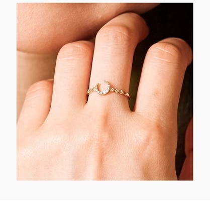 Anel de lua de prata fina 925 personalizado para homens com ouro de 14k 18k 24k do Brasil 2022