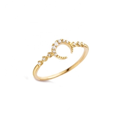 Anel de lua de prata fina 925 personalizado para homens com ouro de 14k 18k 24k do Brasil 2022