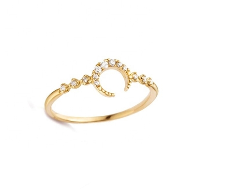 Anel de lua de prata fina 925 personalizado para homens com ouro de 14k 18k 24k do Brasil 2022