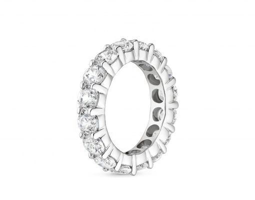 925 Sterling Silver Eternity Bands Ring Rhodium Plated Handmade Rings Joias Técnicas