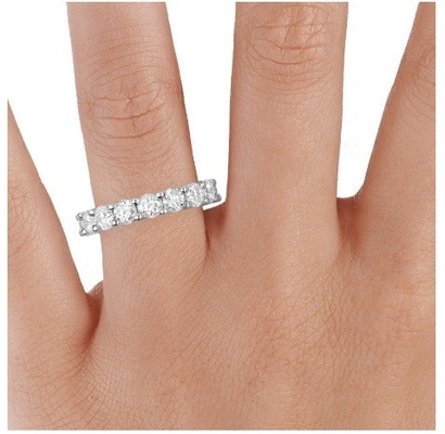 925 Sterling Silver Eternity Bands Ring Rhodium Plated Handmade Rings Joias Técnicas