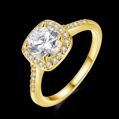 Anel de noivado de diamantes 18K ouro, tamanho 5 - tamanho 10