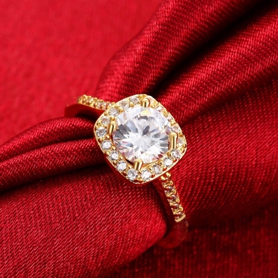 Anel de noivado de diamantes 18K ouro, tamanho 5 - tamanho 10