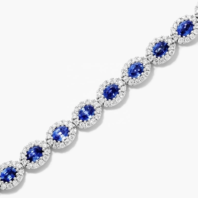 5.7mm Largura Circão Pulseira de tênis Oval Esmeralda Branca 14K ouro Pulseira Mulheres