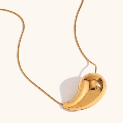 Colar de lágrimas de ouro de 18K 45+5cm de latão