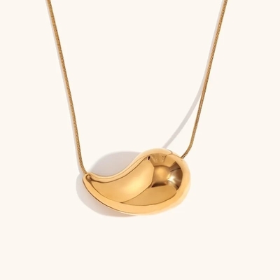 Colar de lágrimas de ouro de 18K 45+5cm de latão