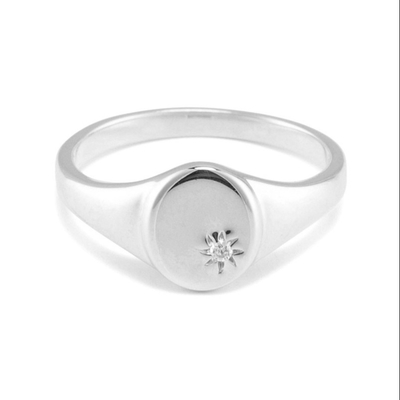 Anel de sigilo de girassol de ouro Vermelho 18K com design minoritário em prata esterlina 925