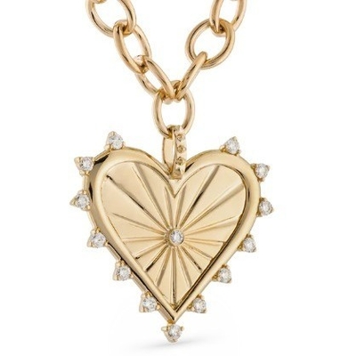 Ouro 18K Branco CZ Amores com Pico Coração Encanto Colar 925 Penda de Prata Sterling
