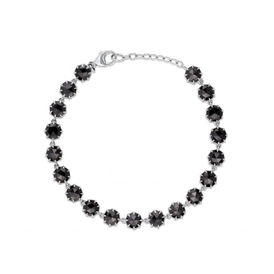 Thorn CZ Pulseira de tênis de diamante Pulsera de pedra preciosa preta revestida de ródio