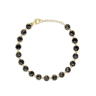 Thorn CZ Pulseira de tênis de diamante Pulsera de pedra preciosa preta revestida de ródio