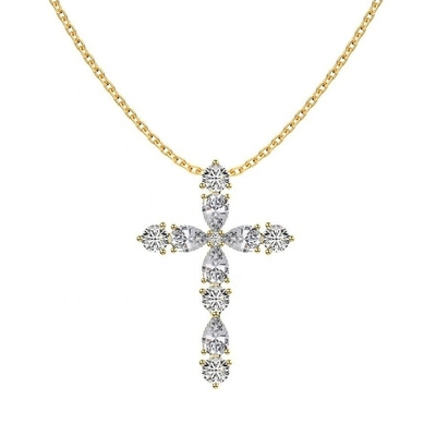 Customize 925 Sterling Silver Cross Necklace 18k Silver Cross And Chain senhoras