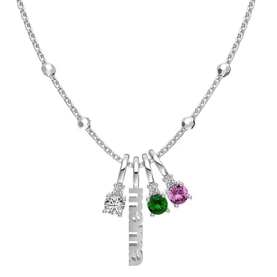 Colar de prata branco CZ 4mm 925 Colar de pedra de zircão feminino