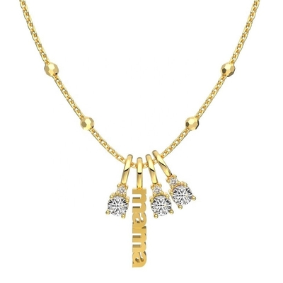 Colar de prata branco CZ 4mm 925 Colar de pedra de zircão feminino