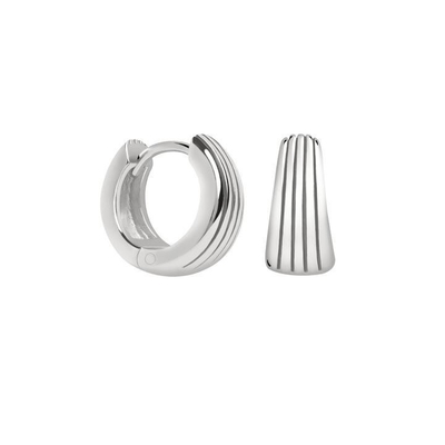 ECO 925 Prata Sterling Huggie brincos de ouro branco revestido para aniversário