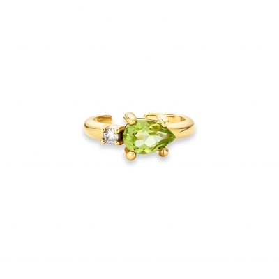 18K de ouro revestido 925 de prata esterlina Design de moda de pérola corte Peridot CZ brincos