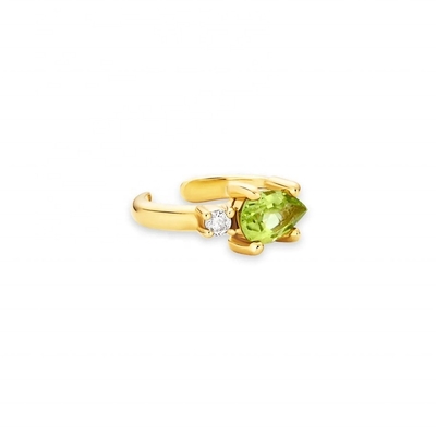 18K de ouro revestido 925 de prata esterlina Design de moda de pérola corte Peridot CZ brincos