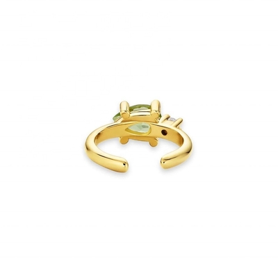 18K de ouro revestido 925 de prata esterlina Design de moda de pérola corte Peridot CZ brincos