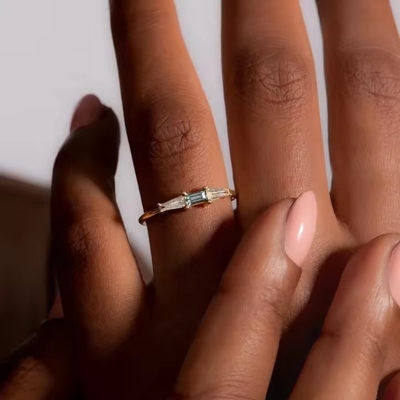 Novos Chegados Três Anéis de Pedra CZ Branco CZ E Tanzanita Real S925 Prata Belas Joias 14K 18K Revestido de Ouro Para Mulheres