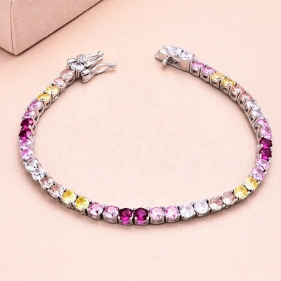 Bracelete de tênis de prata de 925 Sterling para mulheres