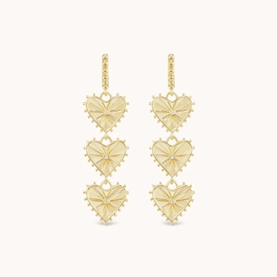 14K de ouro Revestido Dangle Multi Huggies Carinho Charm Brincos Perfeito Presente