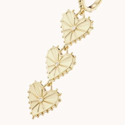 14K de ouro Revestido Dangle Multi Huggies Carinho Charm Brincos Perfeito Presente