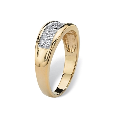 Anel de casamento de diamantes em prata / latão com diamantes de pedra
