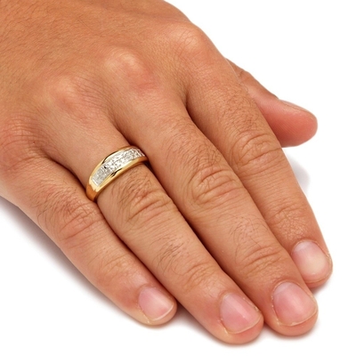 Anel de casamento de diamantes em prata / latão com diamantes de pedra