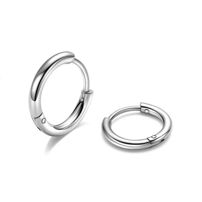 Simply Rose Gold 8mm Huggie com Chapéu Pequeno Anéis de Aço Inoxidável para Graduação