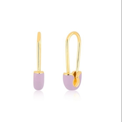 925 Prata Sterling Pincel de Moda Feminina Brincos de Pincel Adornados com acabamento de gotejamento de esmalte azul