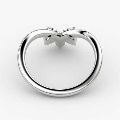 Novos Chegados Designs Elegante 925 Sterling Prata 18K Ouro Petal Coroa Anéis