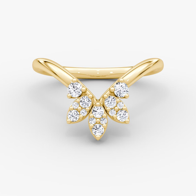Novos Chegados Designs Elegante 925 Sterling Prata 18K Ouro Petal Coroa Anéis