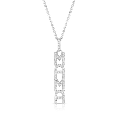 Elegante 925 Sterling Prata 14K Ouro MAMA Flutuante Longo Pênalti Colar