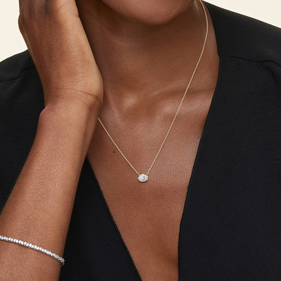 Oval Cut 5A Branco Cubico Zirconia Brilhante Pendente de Pedras preciosas Colares para Mulheres Joias Clássicas