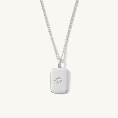 Rectangular Estrela Pequena 925 Sterling Prata Ouro Revestido Colar Para Crianças