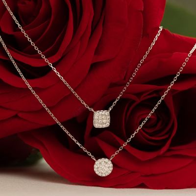 18K ouro revestido 925 Sterling Prata Quadrada Cubico Zirconia Pendente Necklace