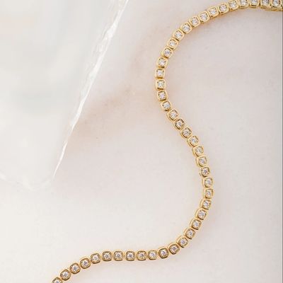 Pulseira de tênis de zircônio de 3 mm Prata 925 14K Revestida de ouro Jóias Unisex