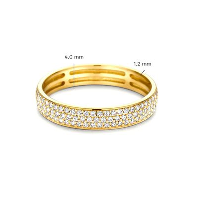 925 Sterling Silver 18K Gold Plated CZ Half Eternity Ring para Mulheres