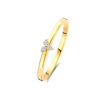 925 Sterling Silver Gold Plated CZ Anel de lótus para mulheres