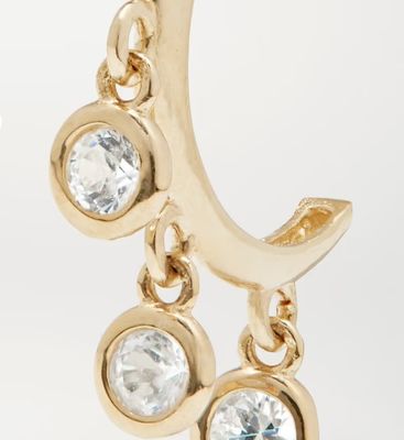 Brincos de argola de latão banhados a ouro 14K com cravação de zircônia