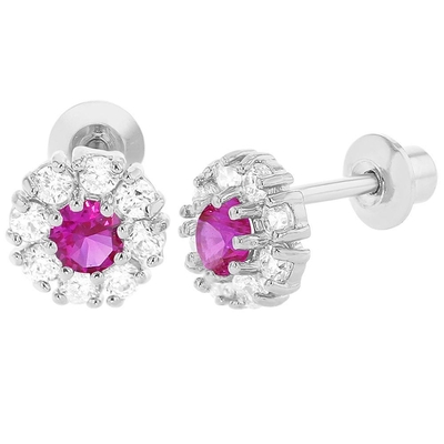 925 Flores de prata brincos com CZ para crianças 30PRS MOQ