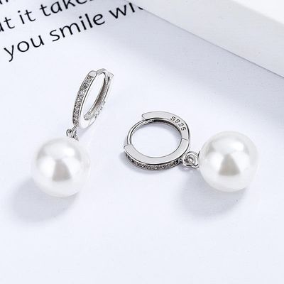 Elegant White Pearl Jewelry with 925 Sterling Silver and Rhodium Plated AAA Grade Pearl for Women's Wedding Wear