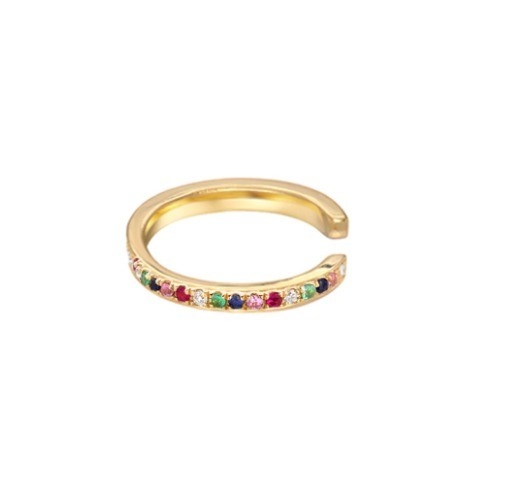 Rainbow Classic Feminino Pave Setting Cubic Zircon 925 Sterling Prata Orelha Mancha Joias